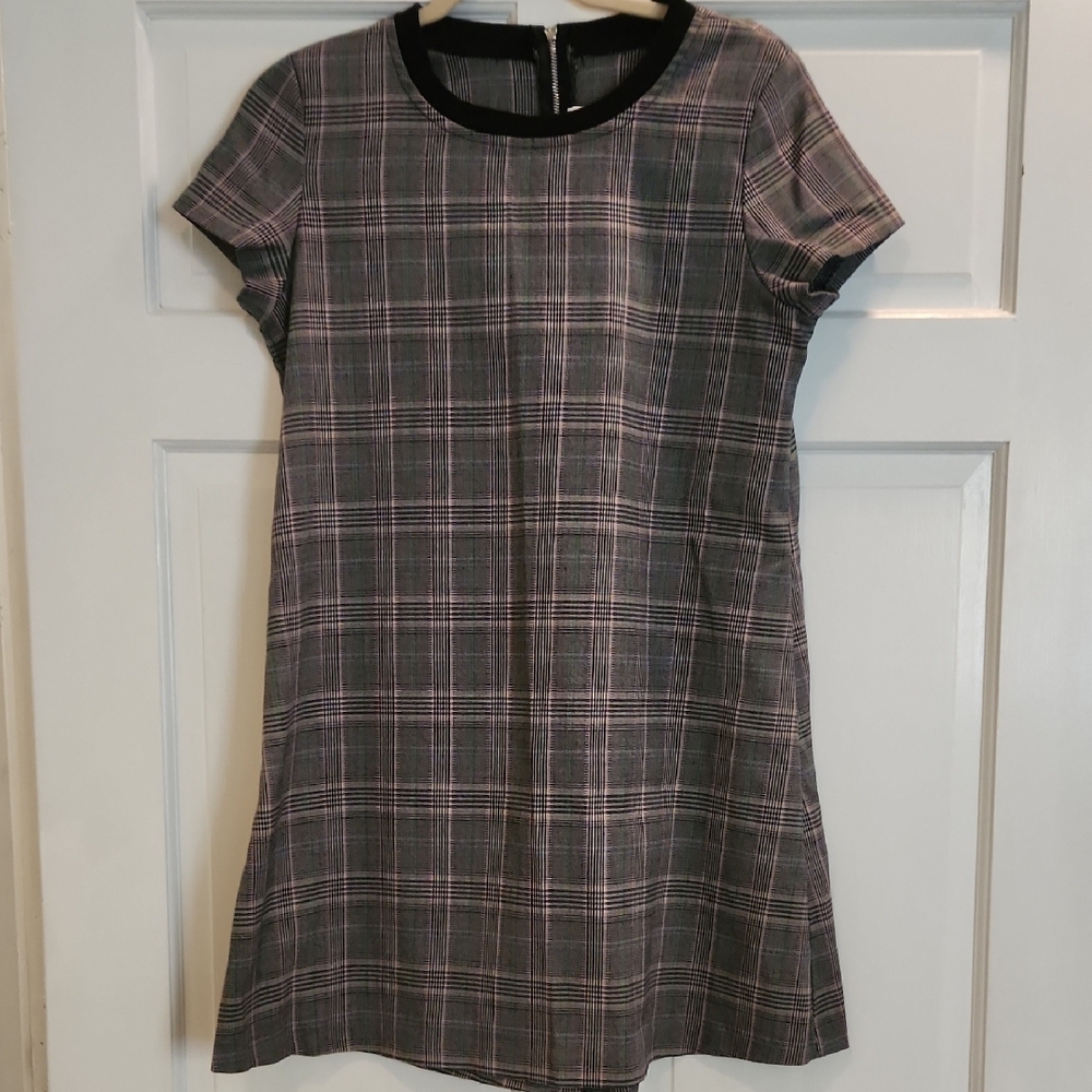 Plaid Short Sleeve Dress